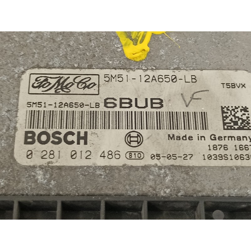 Recambio de centralita motor uce para ford focus berlina (cap) ambiente (d) referencia OEM IAM 5M5112A650LB 0281012486 