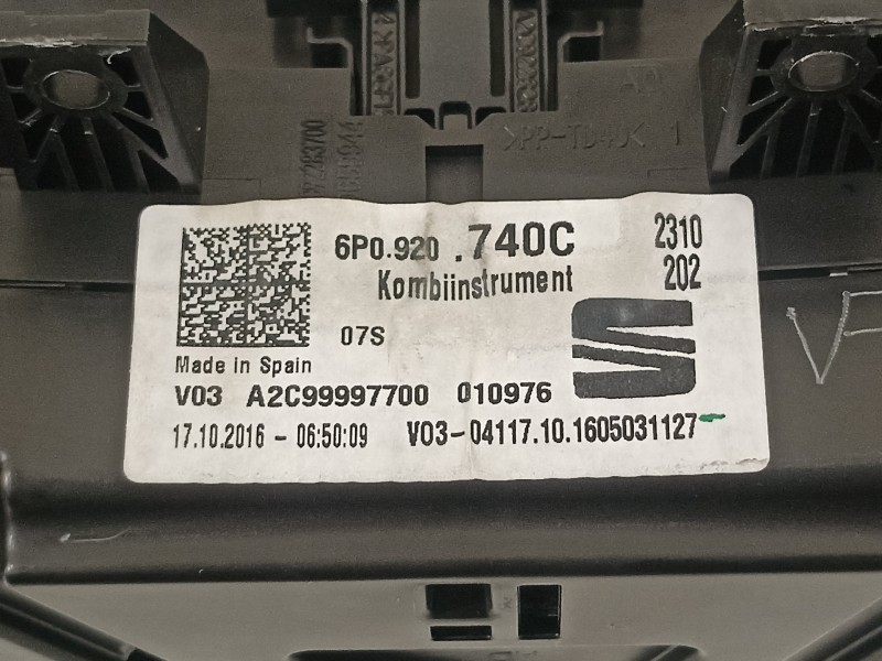 Recambio de cuadro instrumentos para seat ibiza sc (6p5) fr referencia OEM IAM 6P0920740C  
