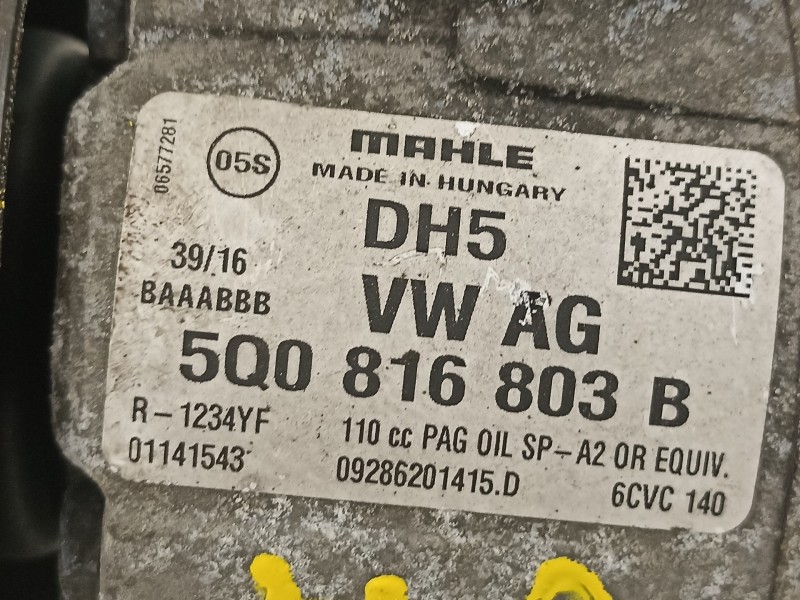 Recambio de compresor aire acondicionado para seat ibiza sc (6p5) fr referencia OEM IAM 5Q0816803B  