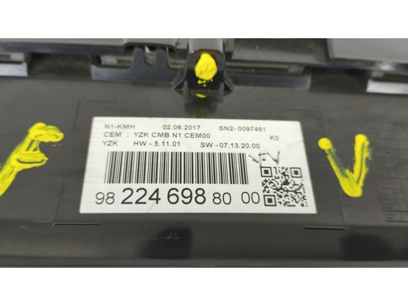 Recambio de cuadro instrumentos para peugeot expert furgón pro standard referencia OEM IAM 9822469880  