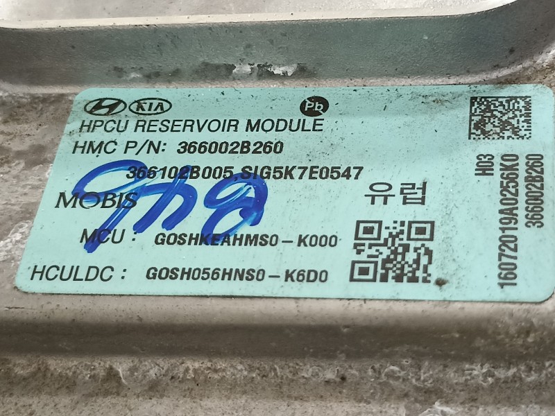 Recambio de modulo electronico para hyundai kona klass hybrid 2wd referencia OEM IAM 366002B260  