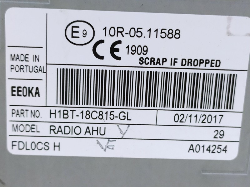 Recambio de sistema audio / radio cd para ford fiesta (ce1) active referencia OEM IAM H1BT18C815GL  