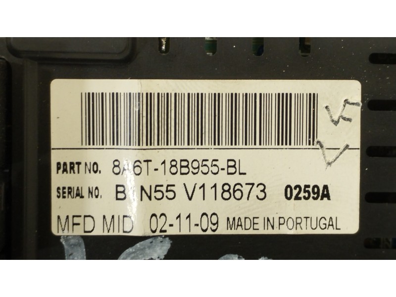 Recambio de pantalla multifuncion para ford fiesta (cb1) ambiente referencia OEM IAM 8A6T18B955BL  