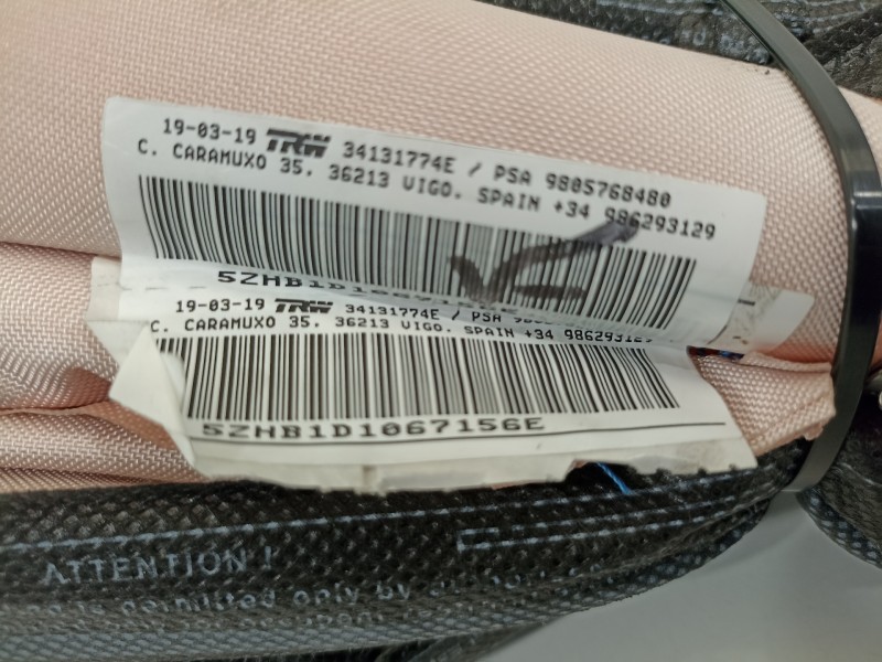 Recambio de airbag cortina delantero izquierdo para peugeot 308 referencia OEM IAM 9805768480  