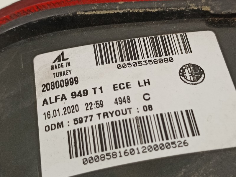 Recambio de piloto trasero izquierdo para alfa romeo stelvio (630) quadrifoglio 4wd referencia OEM IAM 50535808 20800999 