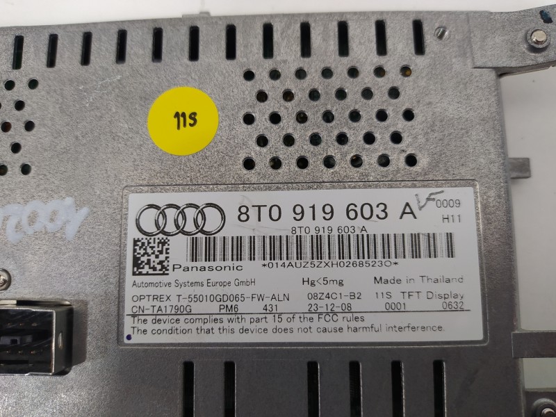 Recambio de pantalla multifuncion para audi q5 (8r) 2.0 tfsi (155kw) referencia OEM IAM 8T0919603A  
