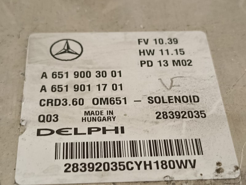 Recambio de centralita motor uce para mercedes-benz clase cla (w117) cla 220 cdi (117.303) referencia OEM IAM A6519011701 A65190