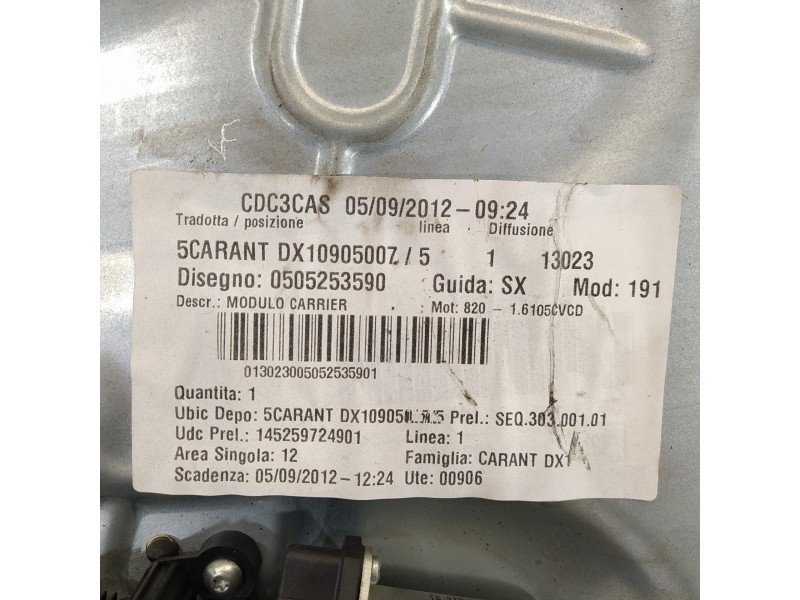 Recambio de elevalunas delantero derecho para alfa romeo giulietta (191) sprint referencia OEM IAM 0505253590 10905007 