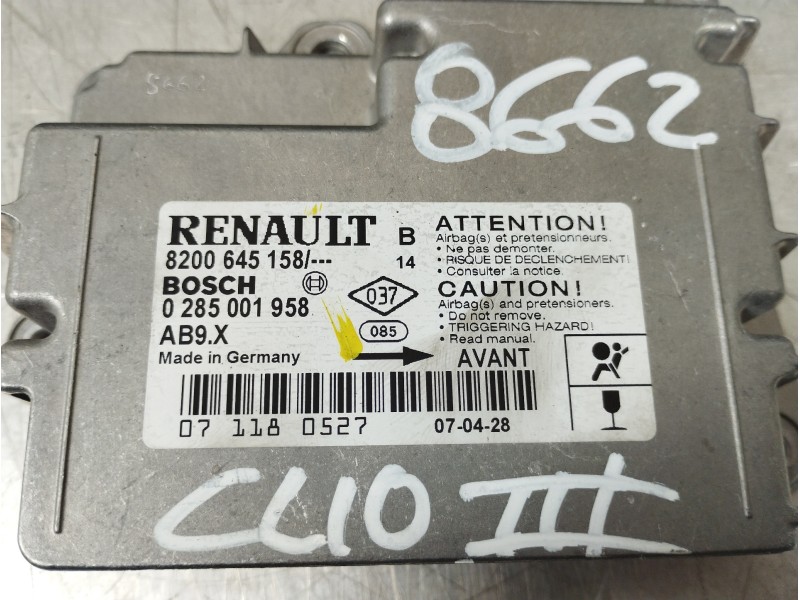 Recambio de kit airbag para renault clio iii authentique referencia OEM IAM 8200407587 8200645158 8200677496