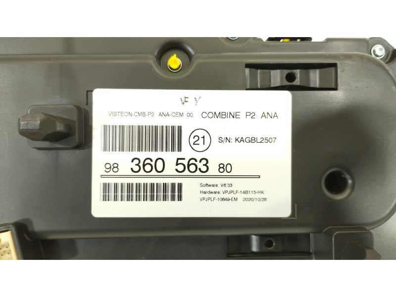 Recambio de cuadro instrumentos para peugeot 208 (2020) n208 active referencia OEM IAM 9836056380  