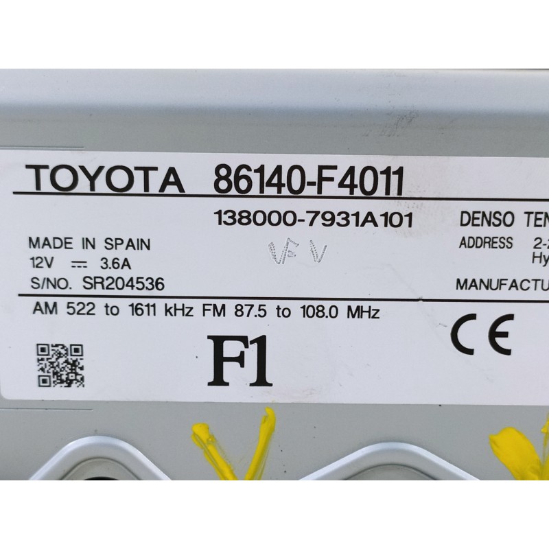 Recambio de pantalla multifuncion para toyota c-hr ax1t(eu,m)/zyx10(h)/zyx10l-ahxgbw(3a) referencia OEM IAM 86140F4011  