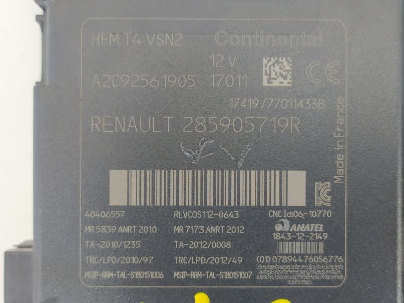 Recambio de conmutador de arranque para renault captur intens referencia OEM IAM 285905719R A2C92561905 