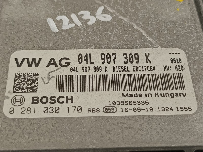 Recambio de centralita motor uce para volkswagen caddy furgón/kombi furgón bluemotion referencia OEM IAM 04L907309K 0281030170 