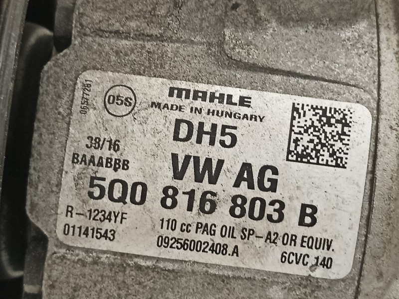Recambio de compresor aire acondicionado para volkswagen caddy furgón/kombi furgón bluemotion referencia OEM IAM 5Q0816803B  