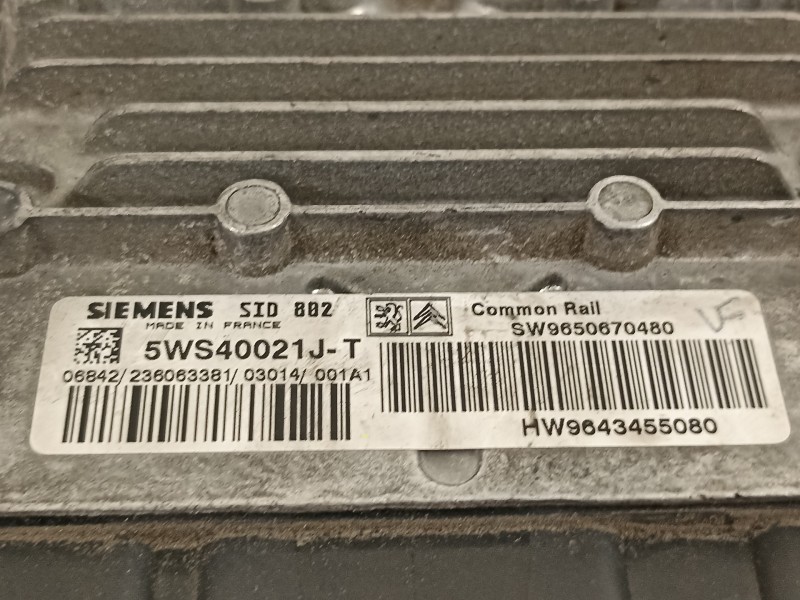 Recambio de centralita motor uce para citroën c3 1.4 hdi sx referencia OEM IAM 9643455080  