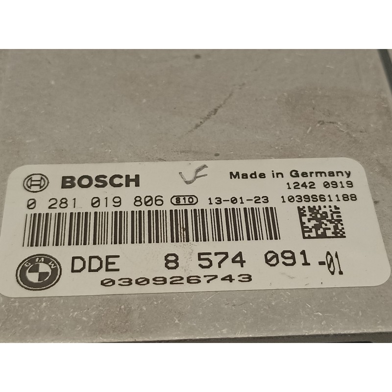 Recambio de centralita motor uce para bmw serie 5 lim. (f10) 520d referencia OEM IAM 13618574091 0281019806 8574091