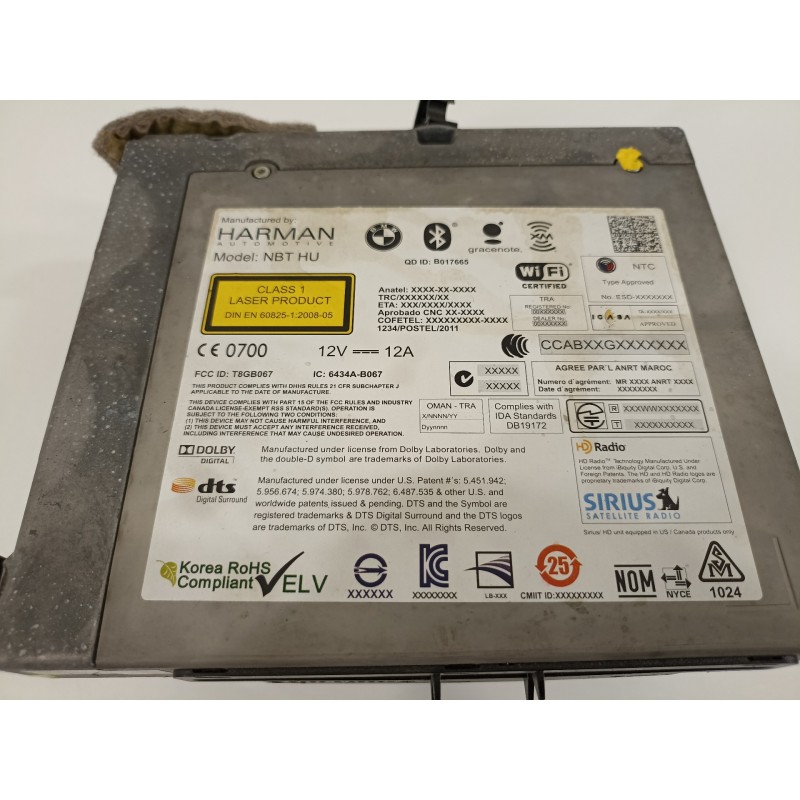 Recambio de sistema audio / radio cd para bmw serie 5 lim. (f10) 520d referencia OEM IAM 65129311035 9311035 931103501