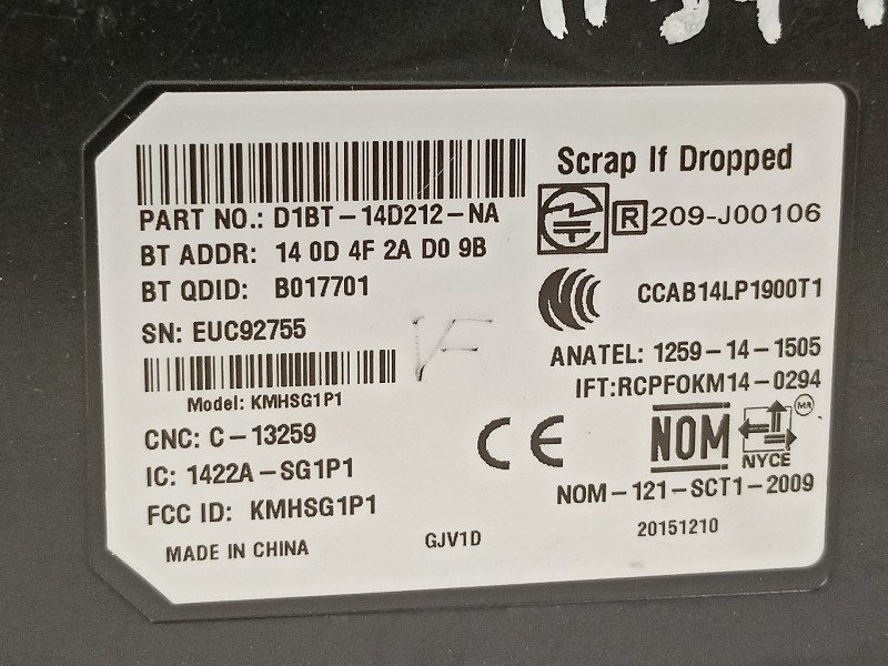 Recambio de modulo electronico para ford fiesta (ccn) black edition referencia OEM IAM DN1T15K600EE  