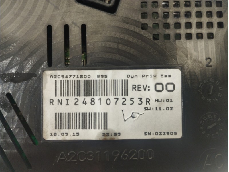 Recambio de cuadro instrumentos para renault megane iii berlina 5 p limited referencia OEM IAM 248107253R AC94771800 