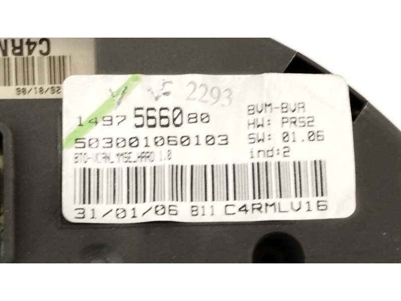 Recambio de cuadro instrumentos para citroën c8 2.2 hdi 16v premier ii referencia OEM IAM 1497566080  