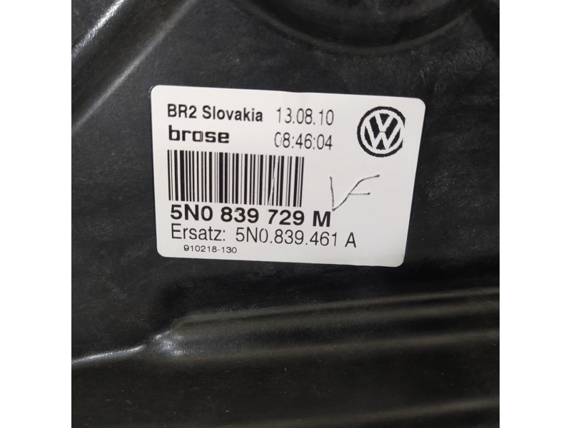 Recambio de elevalunas trasero izquierdo para volkswagen tiguan (5n1) advance referencia OEM IAM 5N0839729M 5N0959703D 5N0839461