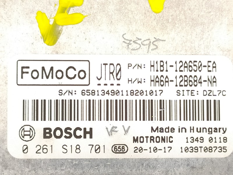 Recambio de centralita motor uce para ford ecosport (cr6) titanium referencia OEM IAM H1B112A650EA HA6A12B684NA 