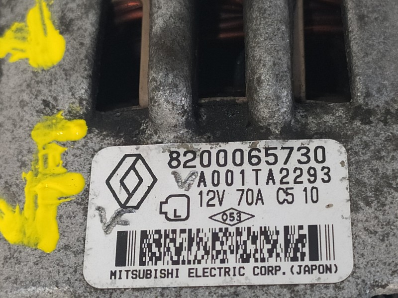 Recambio de alternador para renault clio ii fase ii (b/cb0) authentique referencia OEM IAM 8200065730 A001TA2293 