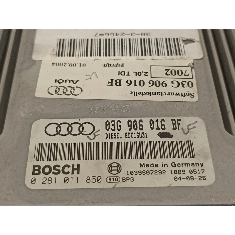 Recambio de centralita motor uce para audi a6 berlina (4f2) 2.0 tdi referencia OEM IAM 03G906016BF 281011850 