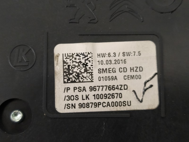 Recambio de mando multifuncion para peugeot 308 active referencia OEM IAM 96777664ZD  