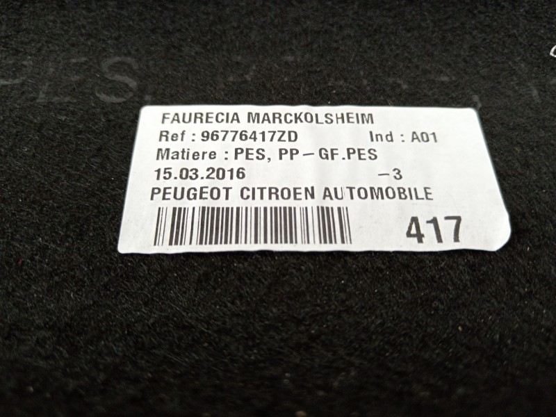 Recambio de bandeja trasera para peugeot 308 active referencia OEM IAM 96776417ZD  