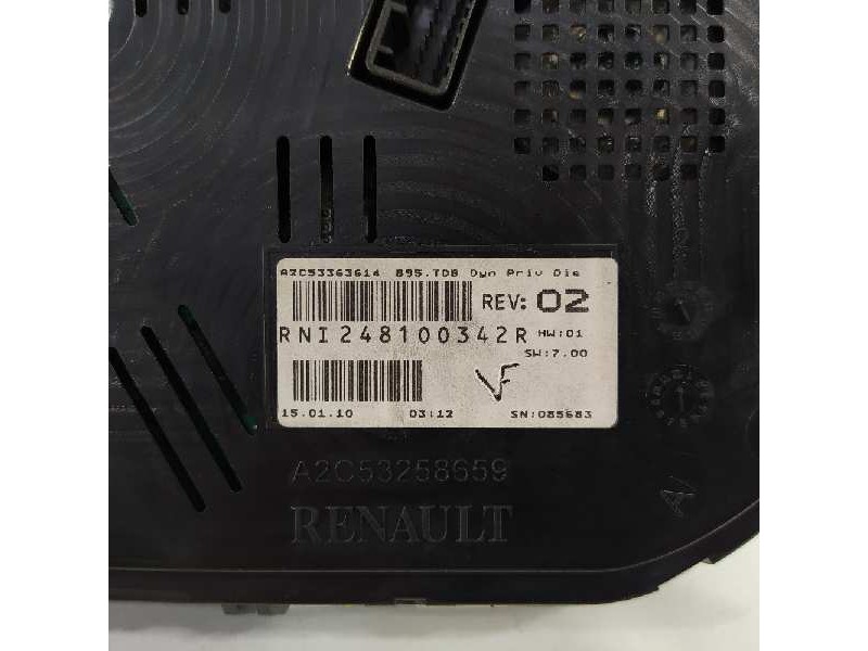 Recambio de cuadro instrumentos para renault megane iii sport tourer dynamique referencia OEM IAM 248100342R A2C53363614 