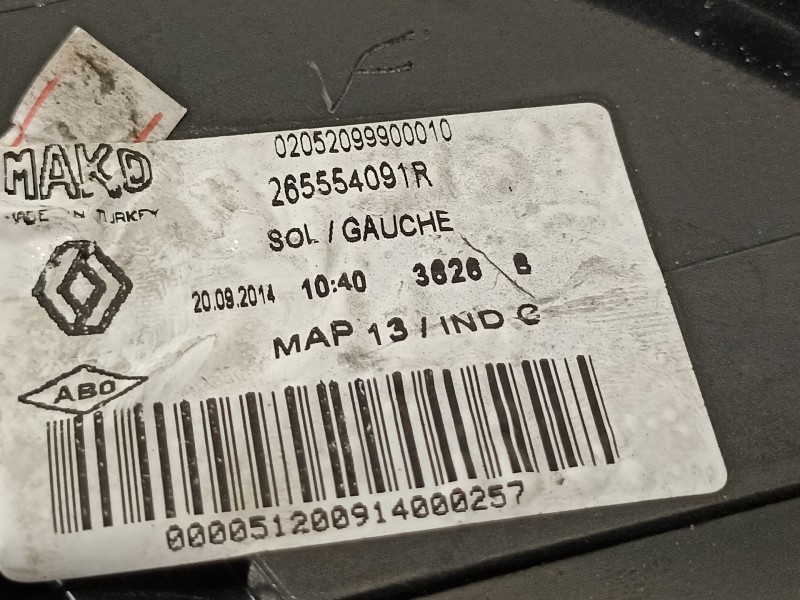 Recambio de piloto trasero izquierdo para renault clio iv authentique referencia OEM IAM 265554091R  