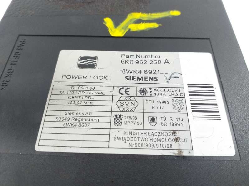 Recambio de centralita cierre para seat ibiza (6k1) stella referencia OEM IAM 6K0962258A  