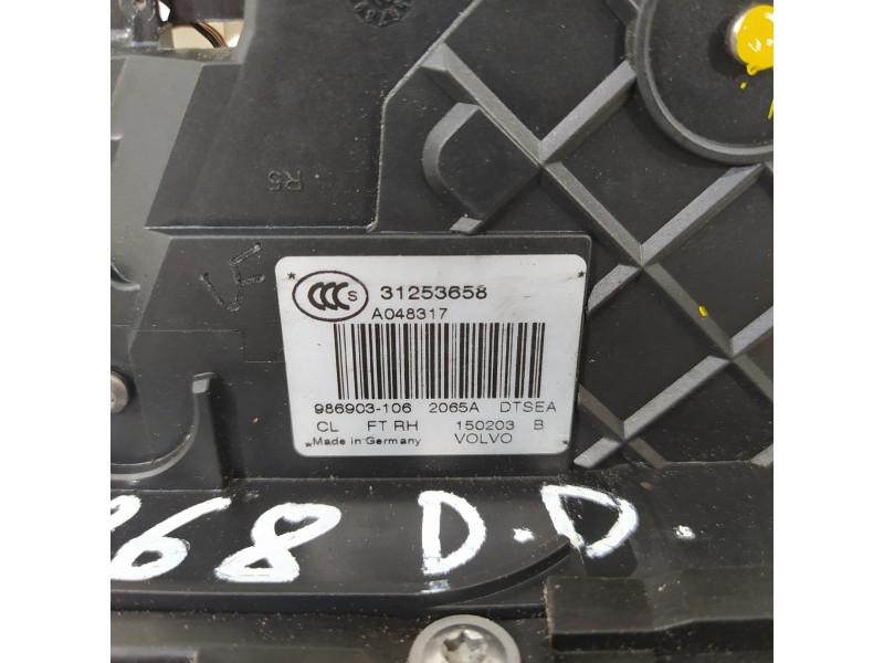 Recambio de cerradura puerta delantera derecha para volvo xc60 kinetic 2wd referencia OEM IAM 31253658  
