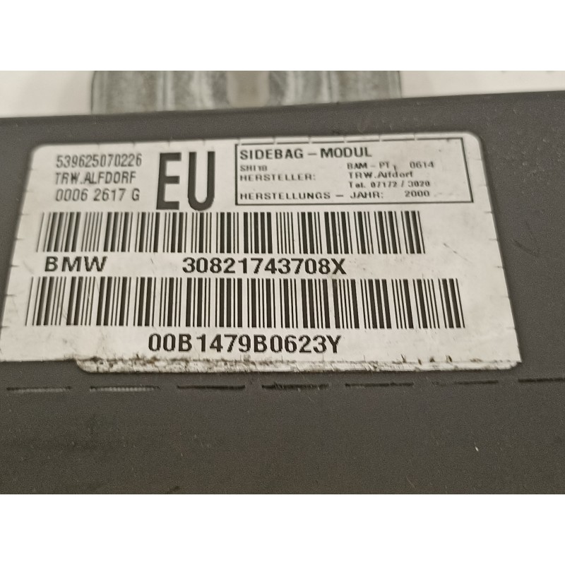Recambio de airbag lateral delantero izquierdo para bmw serie 3 berlina (e46) 320d referencia OEM IAM 30821743708X 00B1479B0623Y