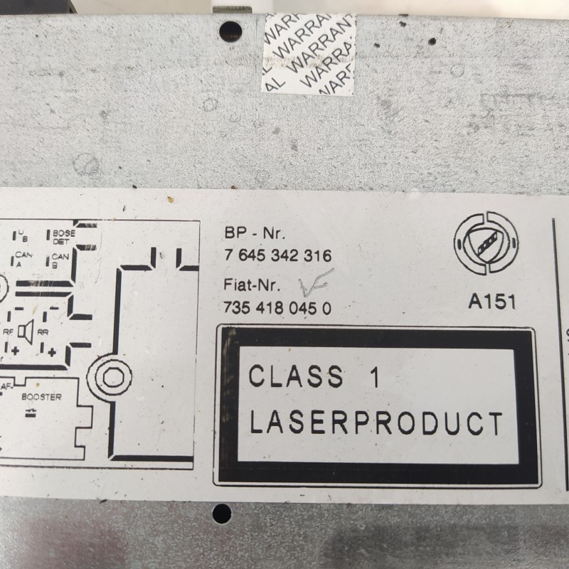 Recambio de sistema audio / radio cd para fiat croma (194) 1.9 16v multijet dynamic referencia OEM IAM 735418045  