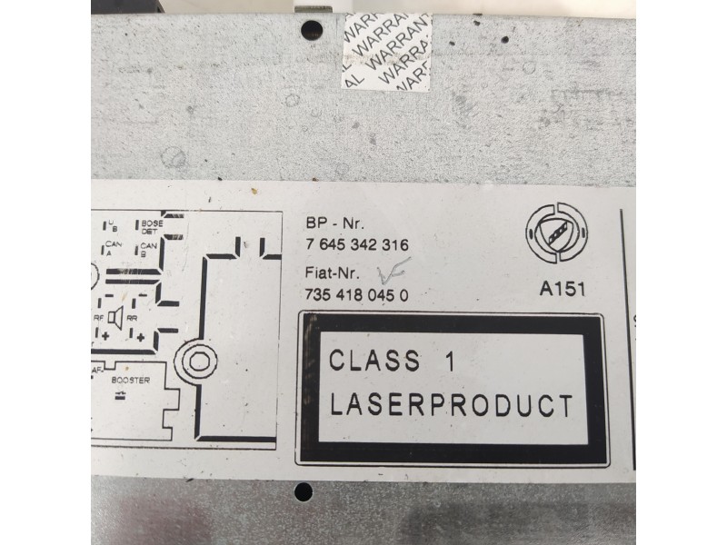 Recambio de sistema audio / radio cd para fiat croma (194) 1.9 16v multijet dynamic referencia OEM IAM 735418045  