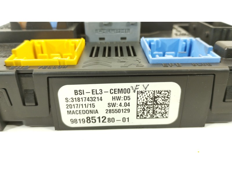 Recambio de caja reles / fusibles para peugeot 308 access referencia OEM IAM 9819851280 28550129 3181743214