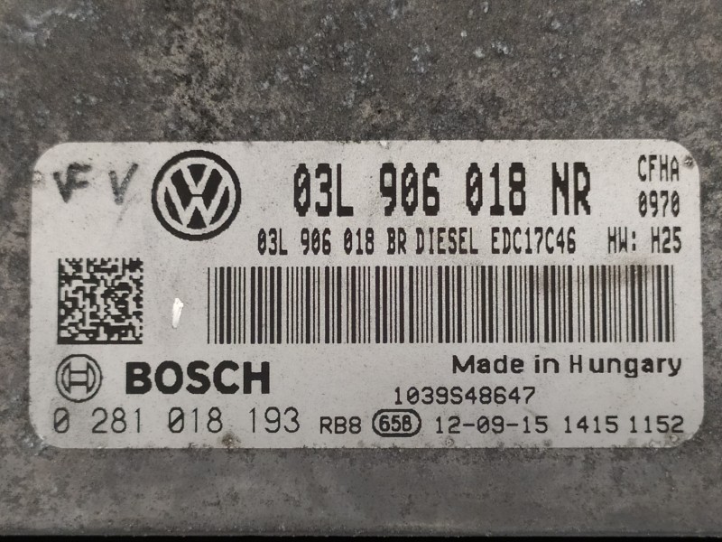 Recambio de centralita motor uce para skoda octavia berlina (1z3) family referencia OEM IAM 03L906018NR 0281018193 