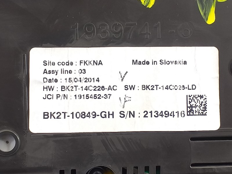 Recambio de cuadro instrumentos para ford transit custom kasten 270 l1 ambiente referencia OEM IAM BK2T10849GH 21349416 
