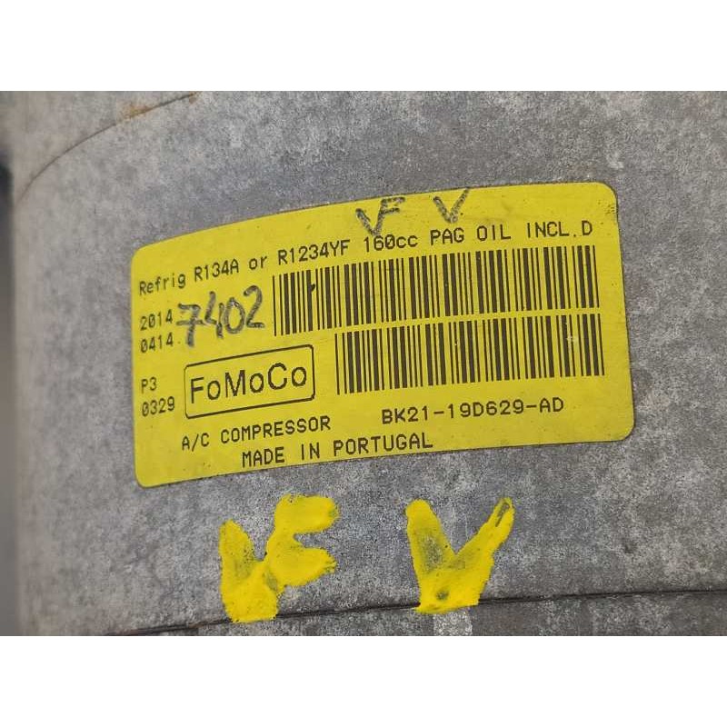 Recambio de compresor aire acondicionado para ford transit custom kasten 270 l1 ambiente referencia OEM IAM BK2119D629AD  