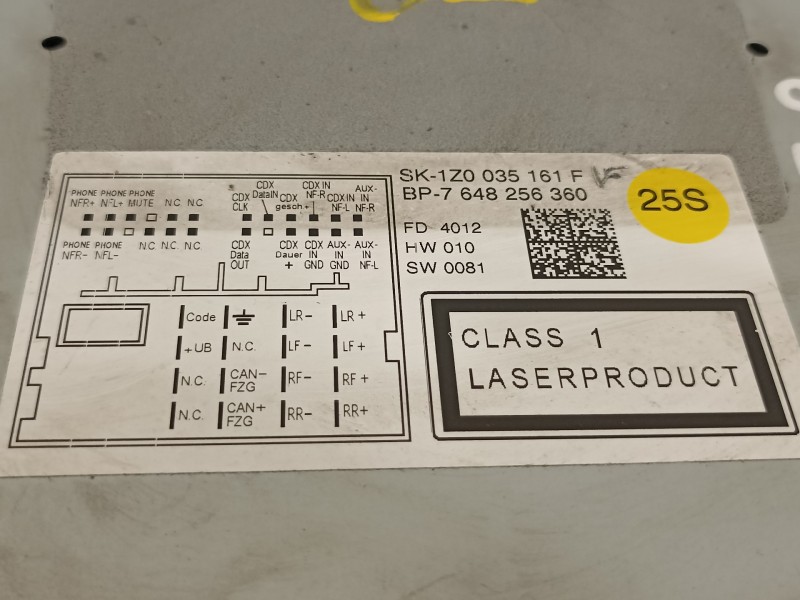 Recambio de sistema audio / radio cd para skoda octavia berlina (1z3) family referencia OEM IAM 1Z0035161F  