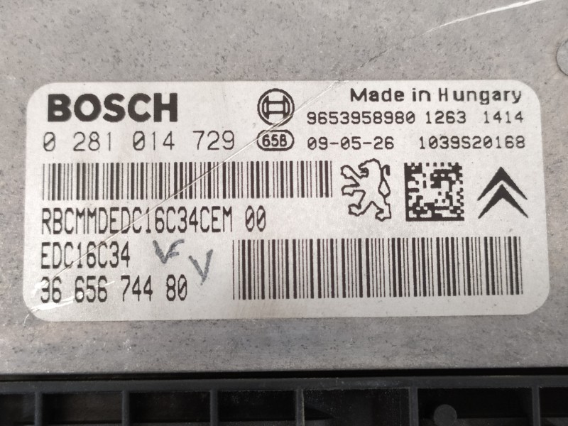 Recambio de centralita motor uce para citroën c4 picasso seduction referencia OEM IAM 9665674480 0281014729 