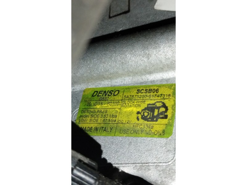 Recambio de compresor aire acondicionado para fiat 500 abarth referencia OEM IAM 51747318  