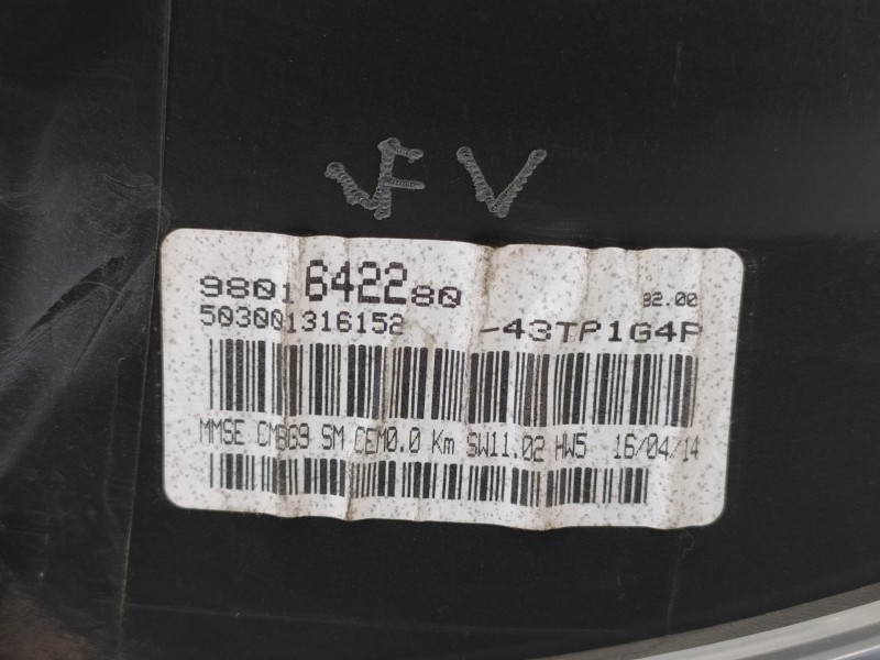 Recambio de cuadro instrumentos para peugeot partner kasten 7f9hf-7f9hf0 referencia OEM IAM 9801642280  