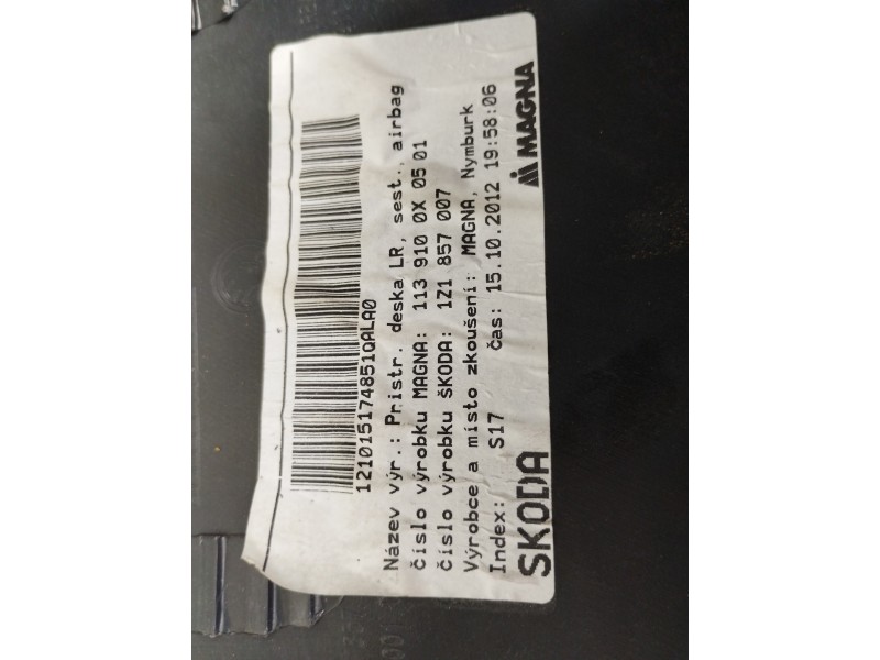 Recambio de kit airbag para skoda octavia berlina (1z3) family referencia OEM IAM 1Z1857007 1K0909605T 1Z0880201