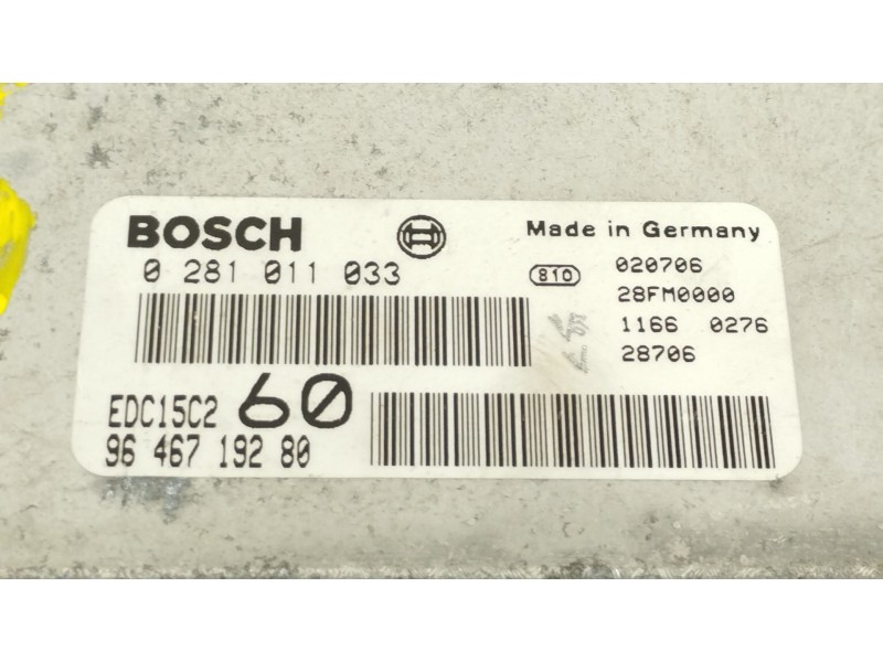 Recambio de centralita motor uce para peugeot 807 sv referencia OEM IAM 9646719280 0281011033 