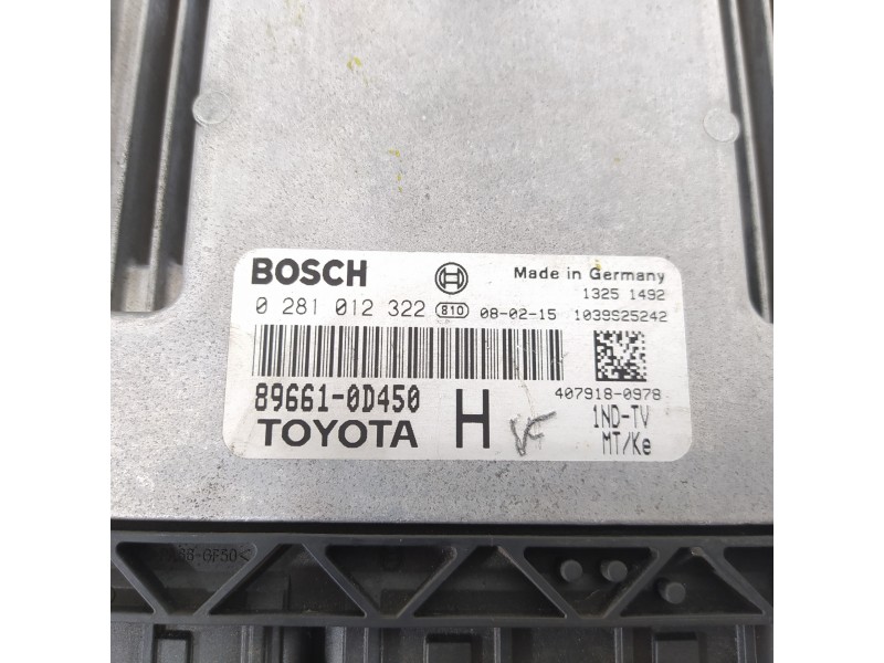 Recambio de centralita motor uce para toyota yaris (ksp9/scp9/nlp9) básico referencia OEM IAM 896610D450 0281012322 