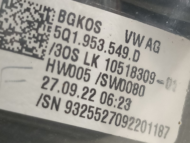 Recambio de anillo airbag para skoda octavia combi (5e5) ambition referencia OEM IAM 5Q1953549D  