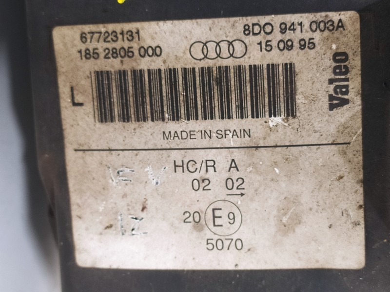 Recambio de faro izquierdo para audi a4 berlina (b5) 1.9 tdi referencia OEM IAM 8D0941003A 67723131 1852805000